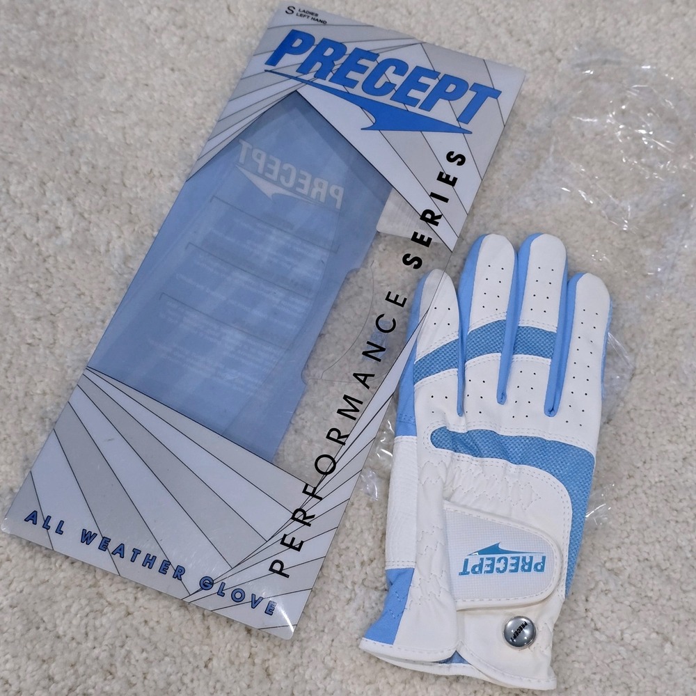 Precept Women's Size S Golf Glove Blue White Left Hand All Weather New